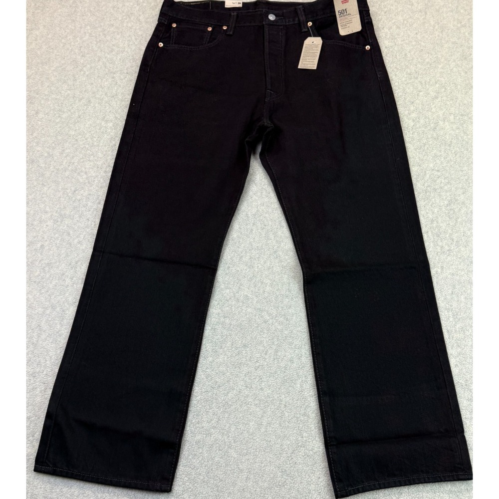 NWT Levi's 501 Original Mens Straight Leg Jeans Black Cotton Everyday 38x30